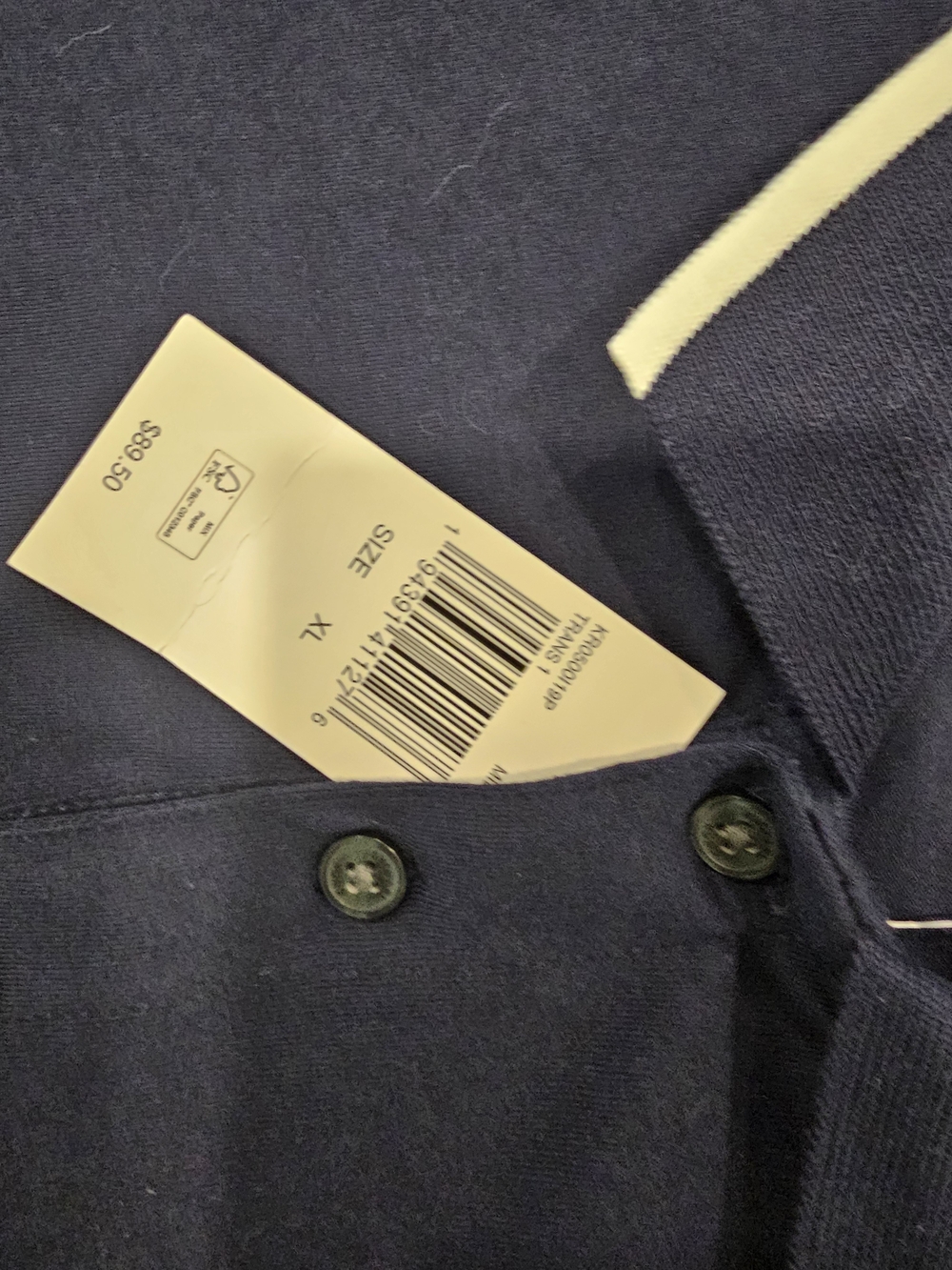 Michael Kors Navy Polo with White Contrast Piping - Picture 5 of 5